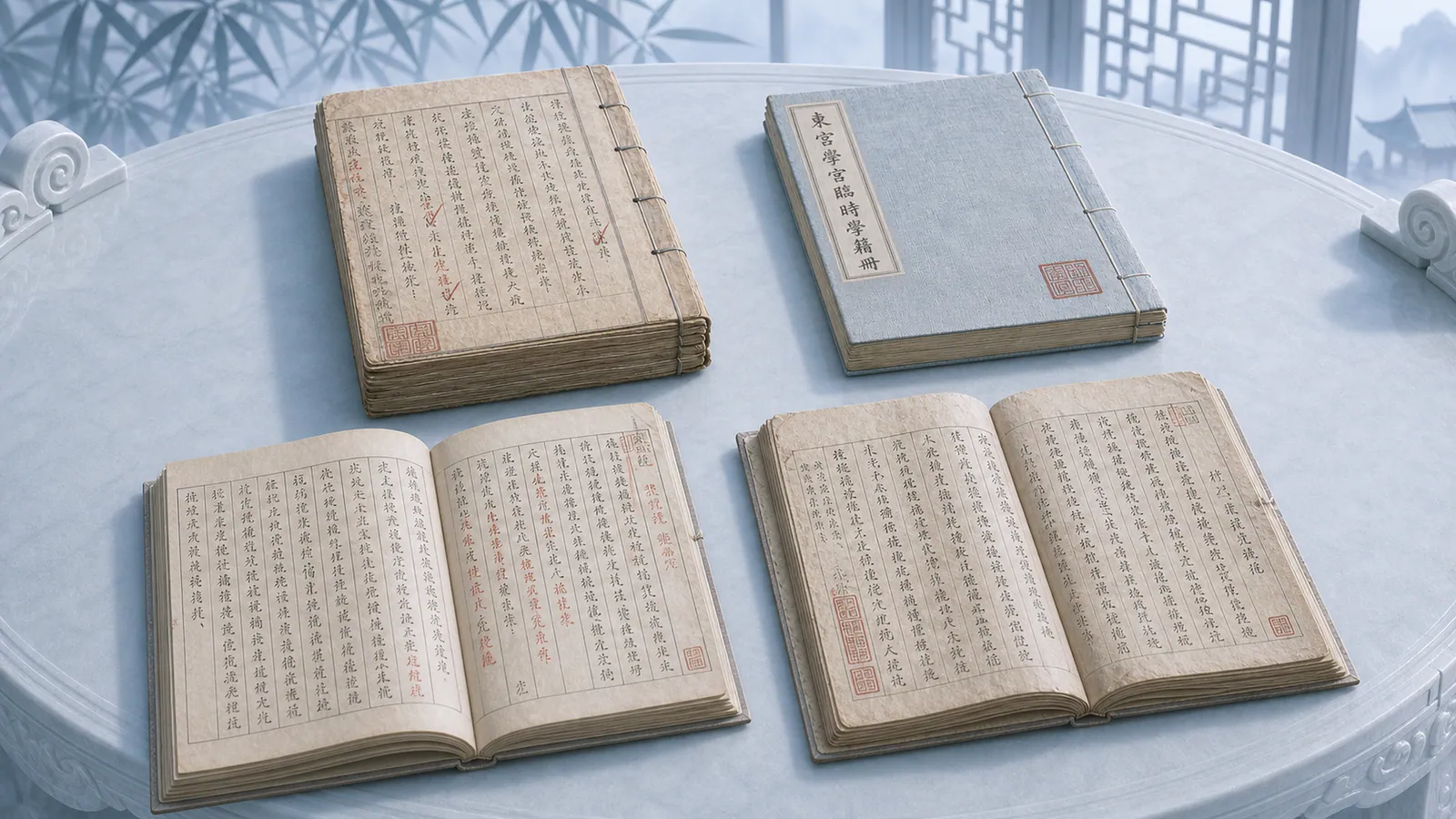PROP ASSETS：registers-namebooks-prop-3d-cg-anime-4k-v3-ancient-dense-text-test.png