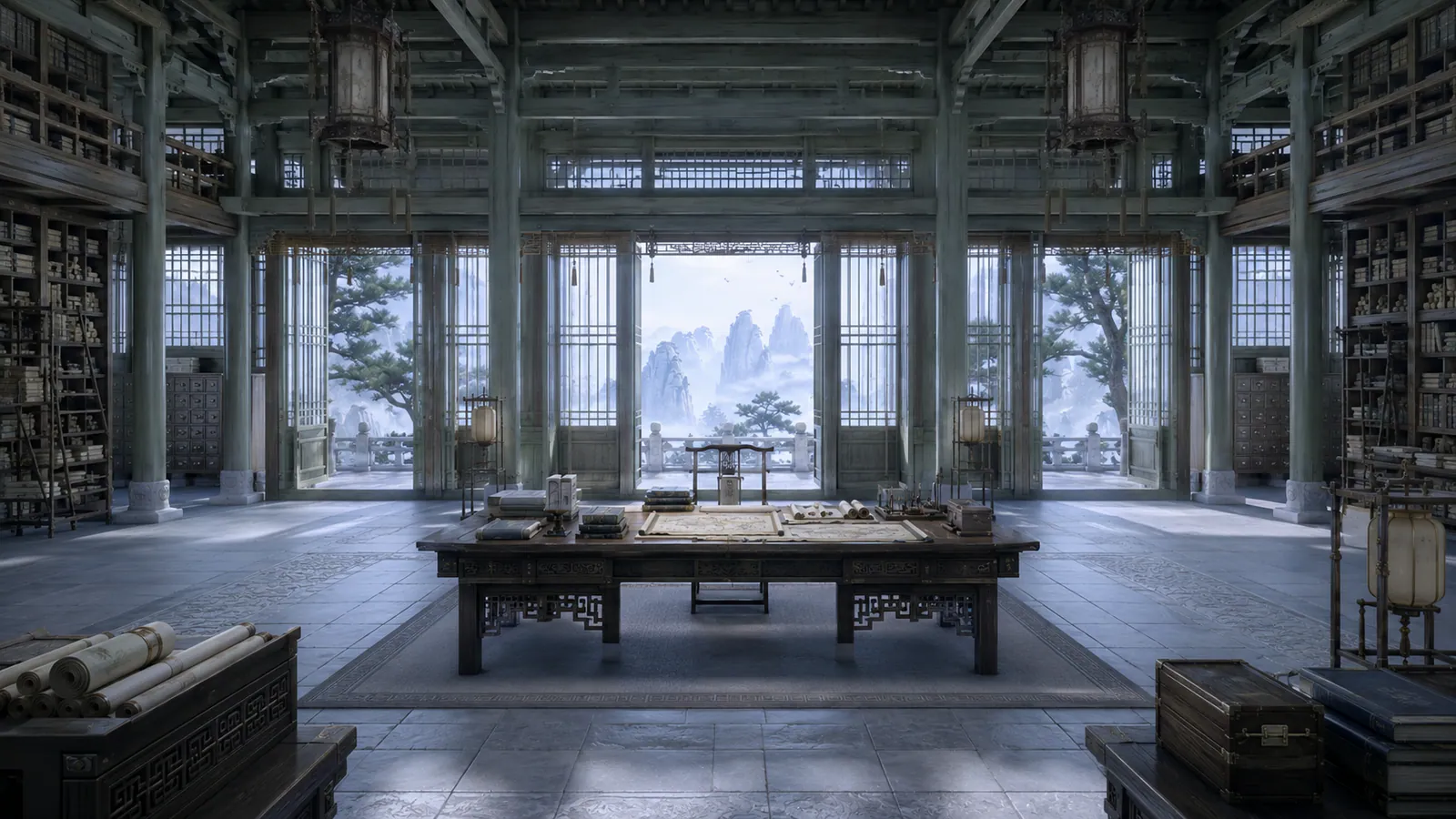SCENE ASSETS：qinglu-academy-old-treaty-archive-interior-3d-cg-v3.png