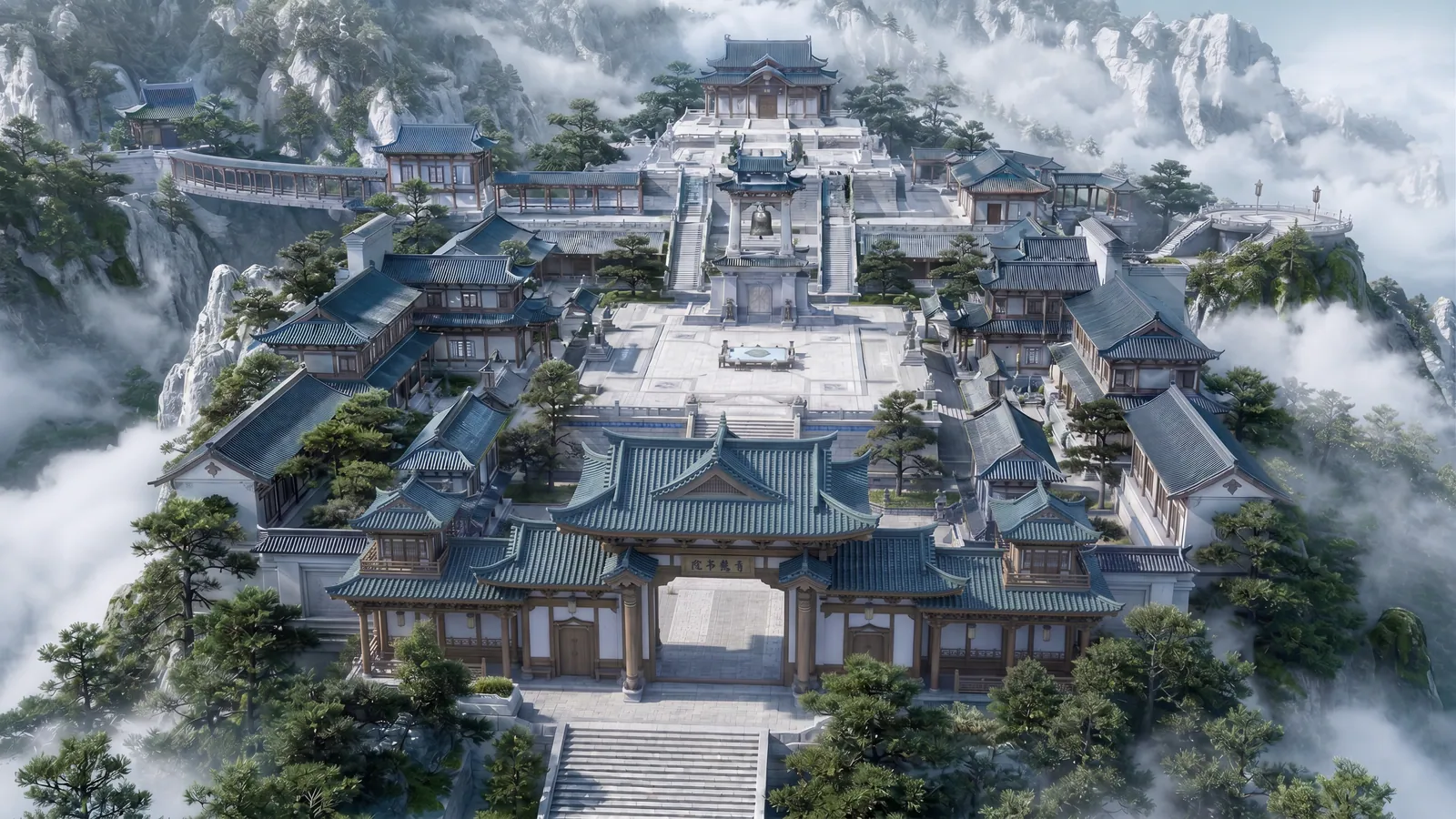 SCENE ASSETS：qinglu-academy-mountain-complex-overview-3d-cg-v3.png