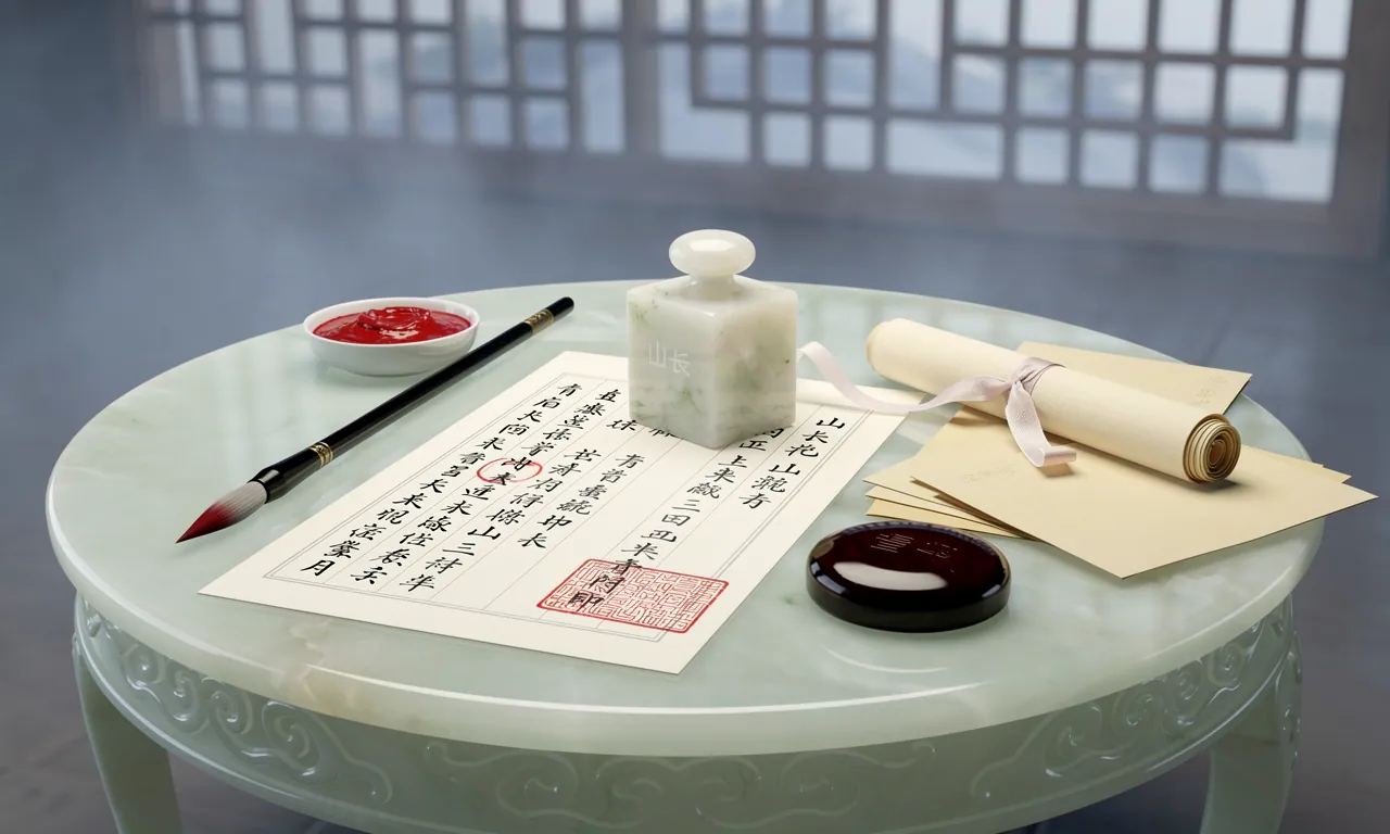 PROP ASSETS：seal-and-vermilion-prop-3d-cg-anime-candidate-v4-source.png